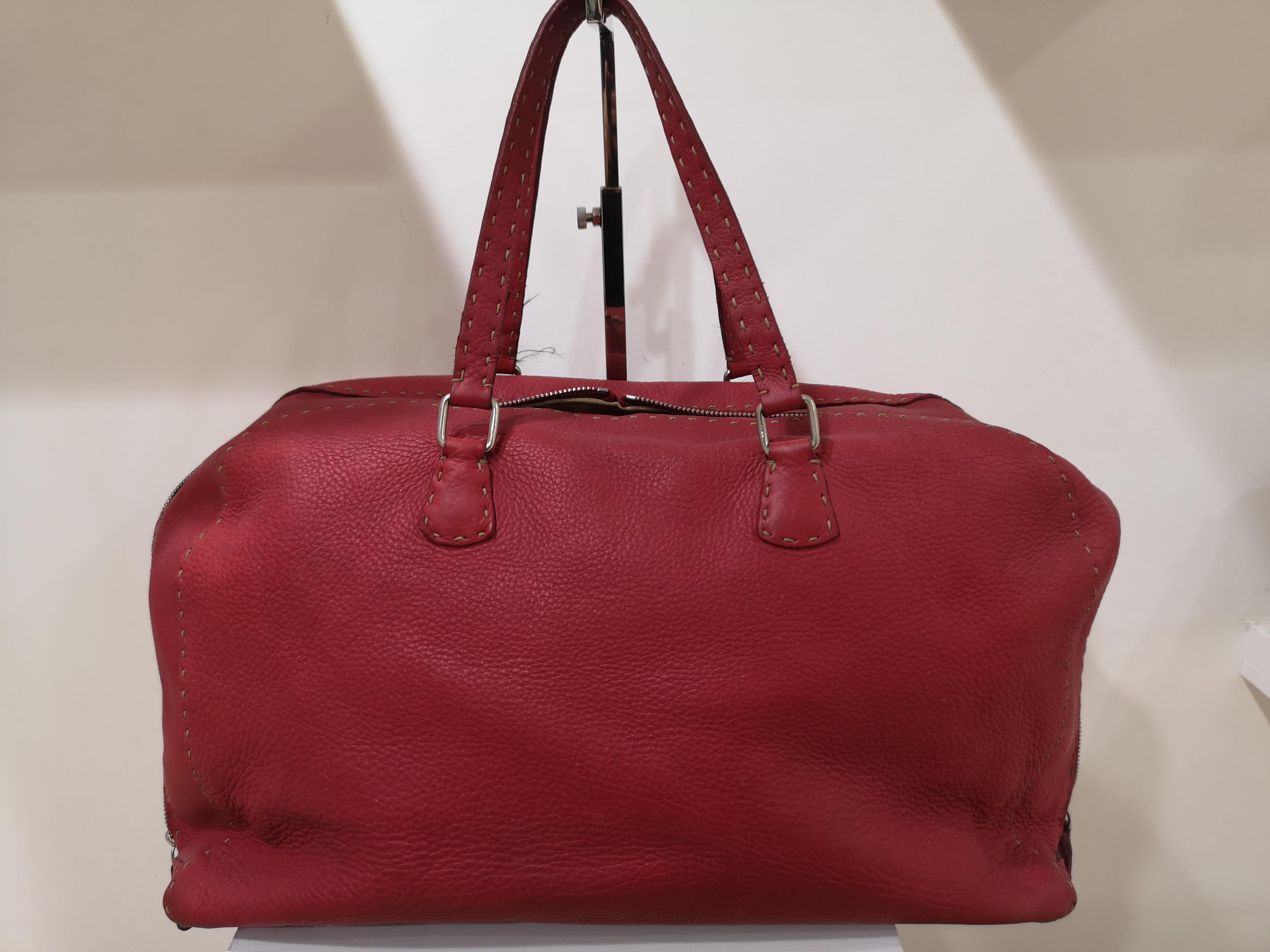 Fendi Selleria Red leather handbag 5