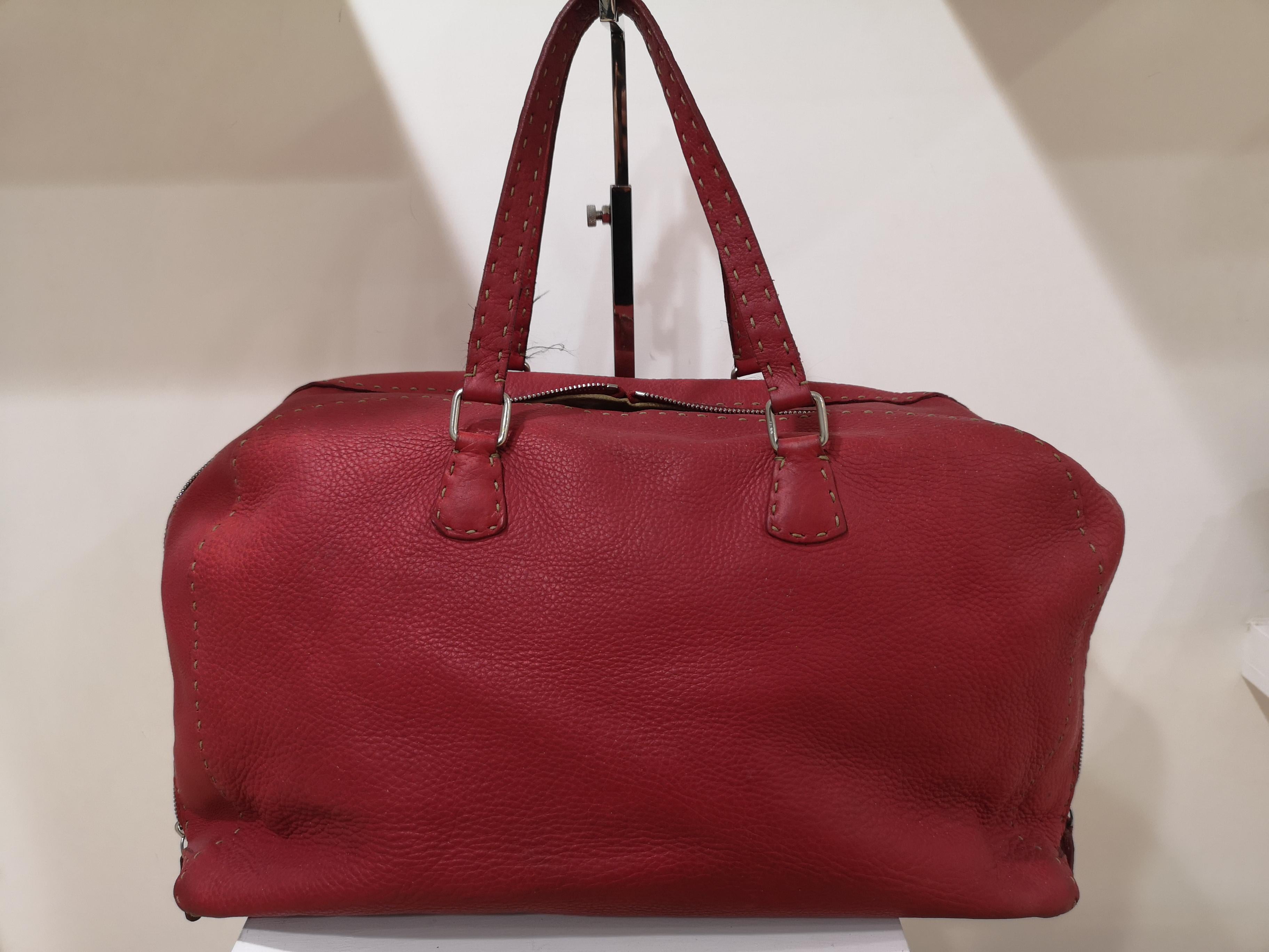 Fendi Selleria Red leather handbag 6