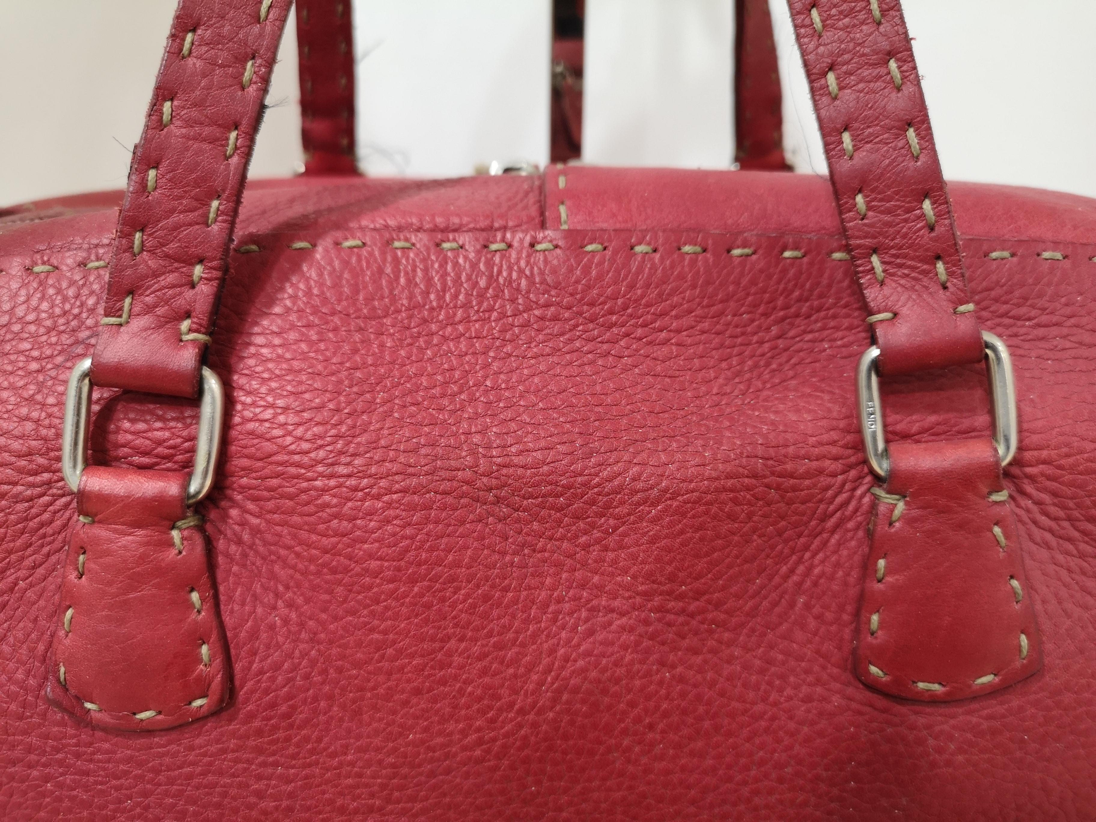 Fendi Selleria Red leather handbag 1