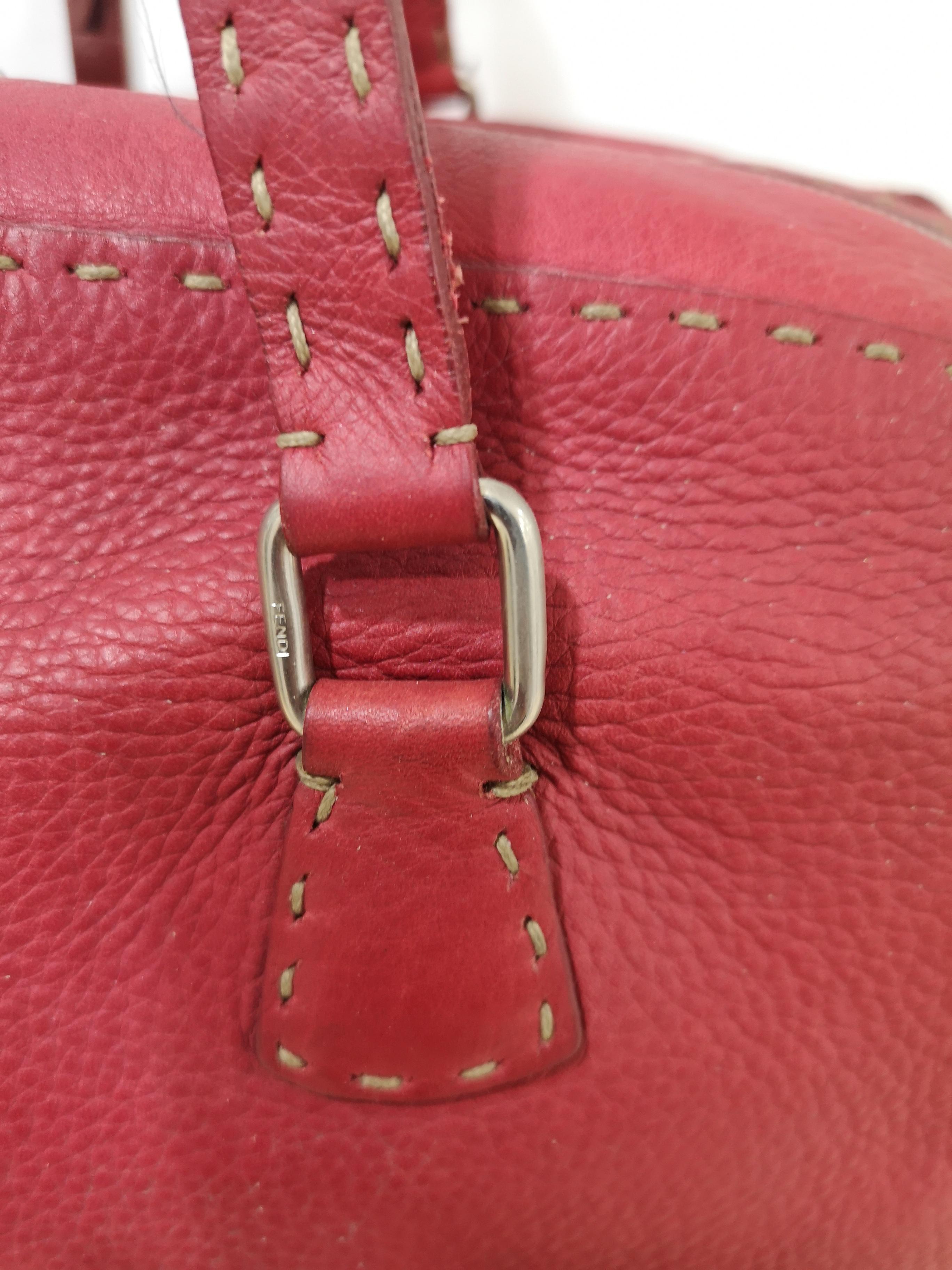 Fendi Selleria Red leather handbag 2