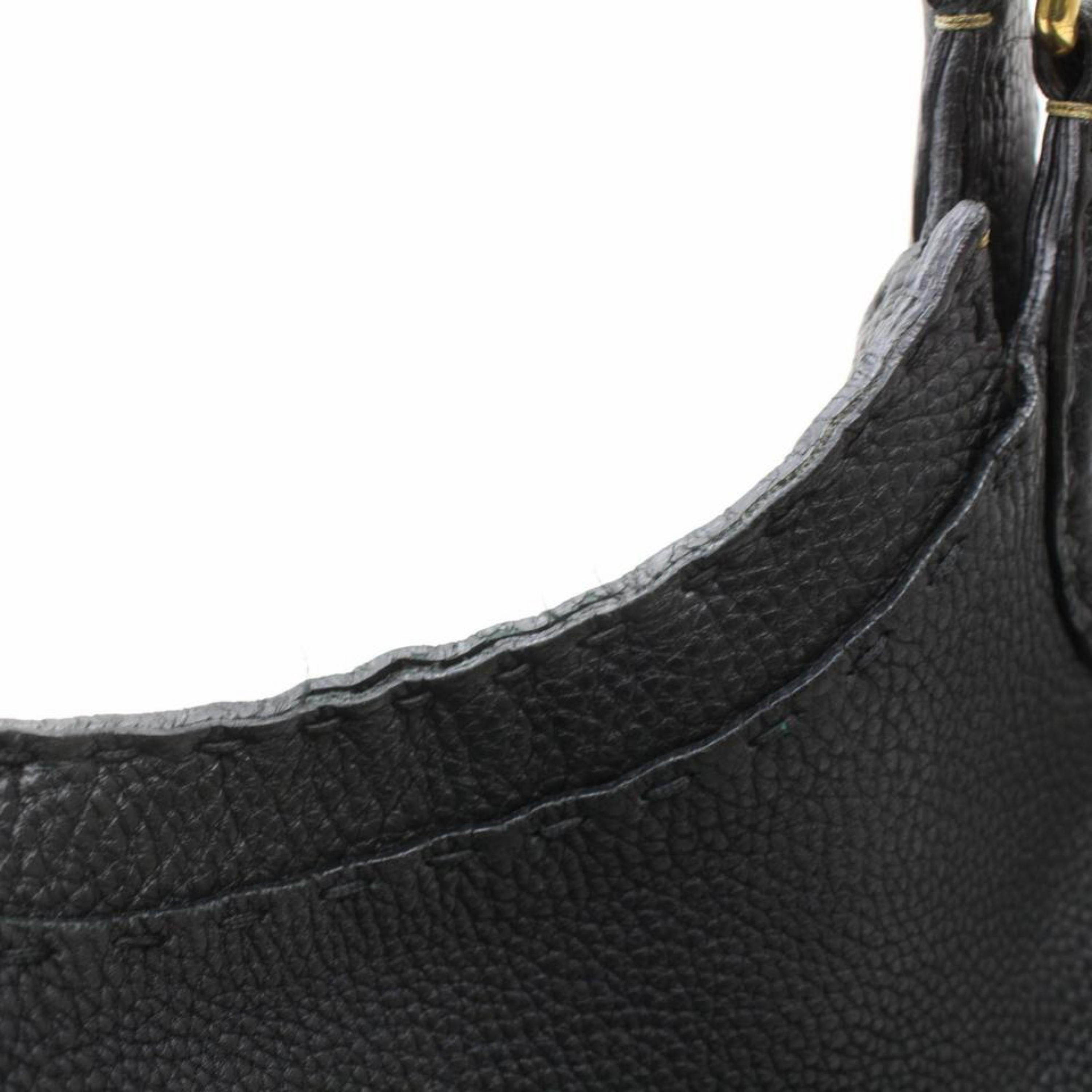 Fendi Selleria Turnlock 869639 Black Leather Shoulder Bag For Sale 7