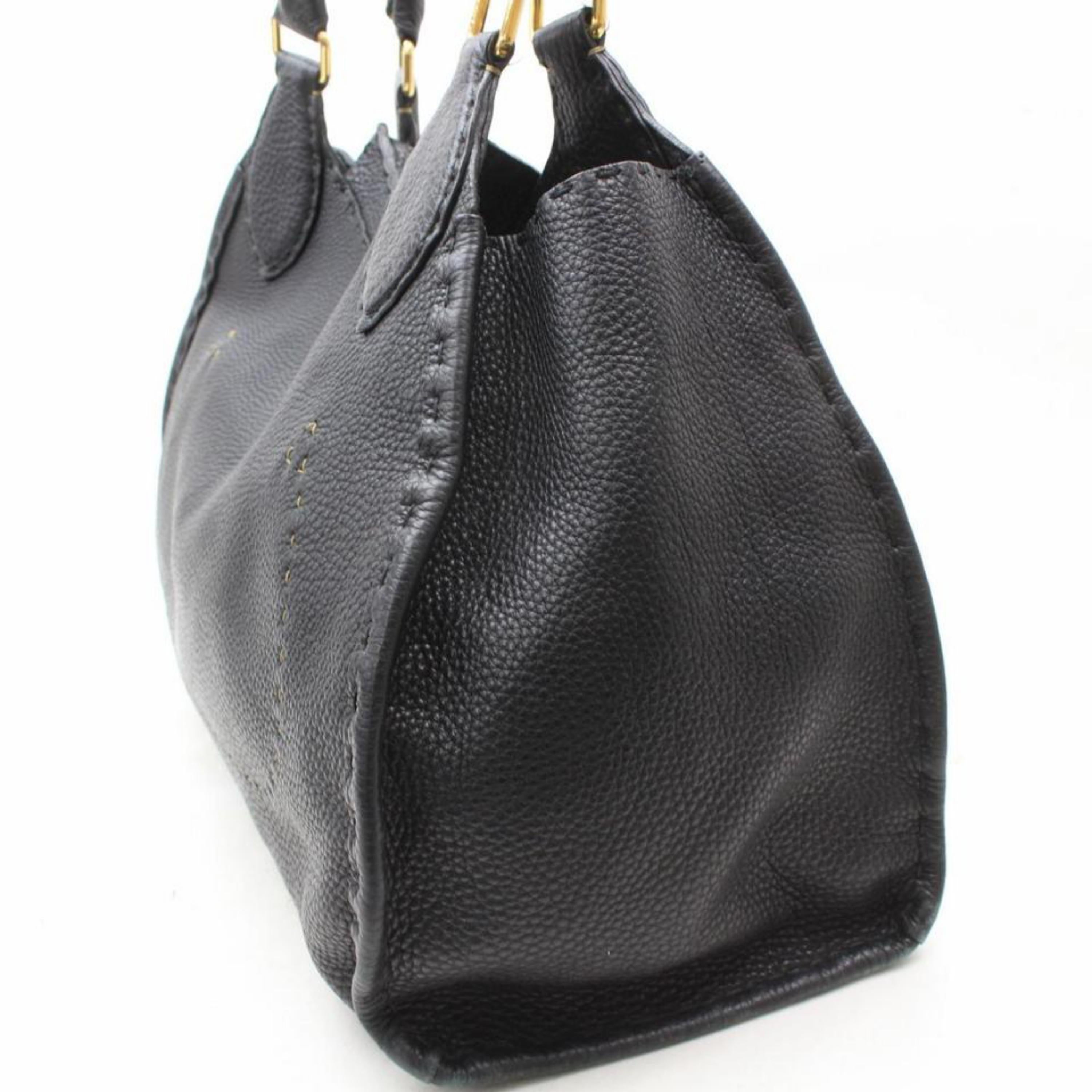 Fendi Selleria Turnlock 869639 Black Leather Shoulder Bag For Sale 1
