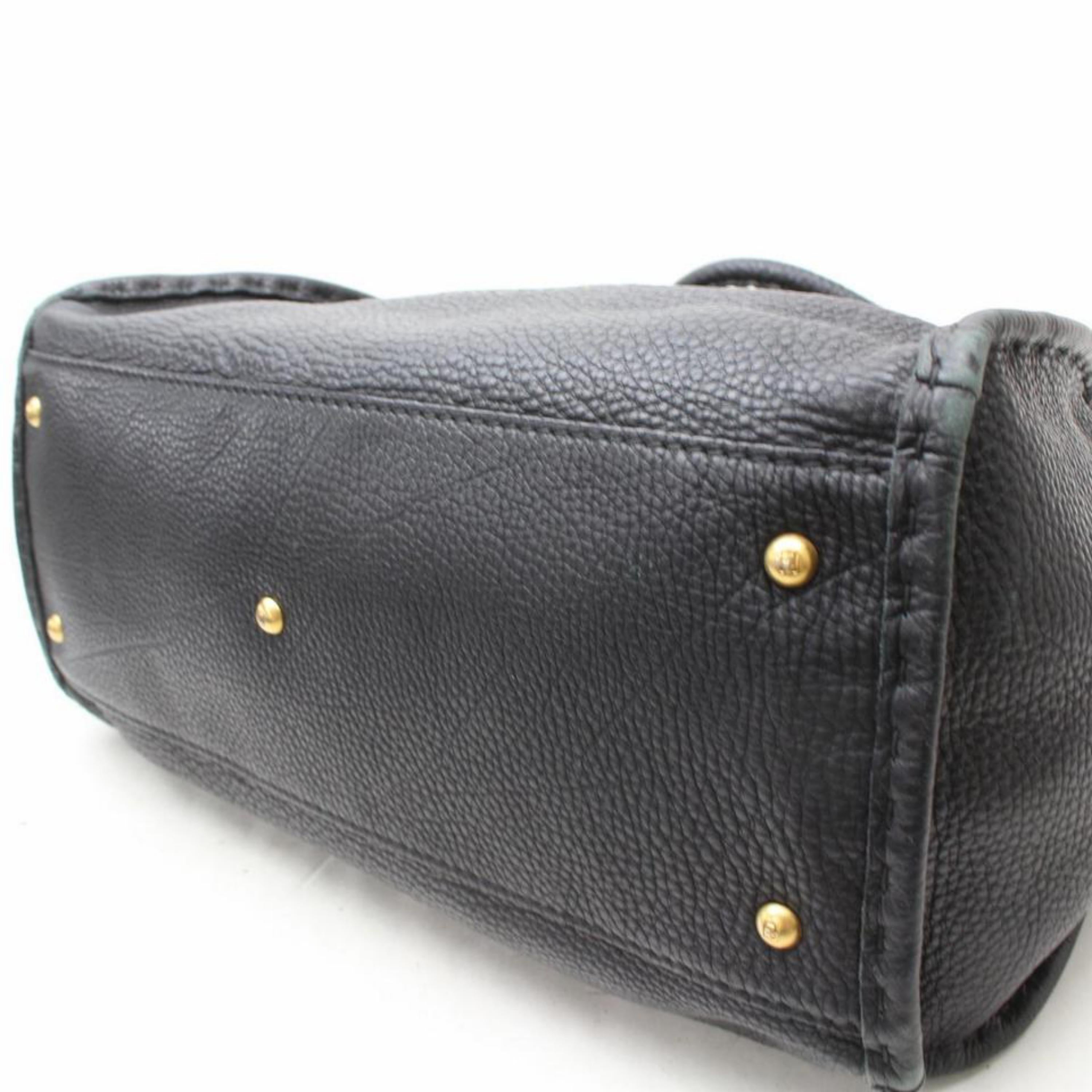 Fendi Selleria Turnlock 869639 Black Leather Shoulder Bag For Sale 3