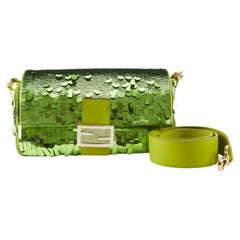 FENDI Sequin Baguette Bag in Green