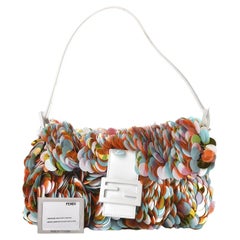 Fendi Maxi Lentejuelas Paillettes Multicolor Baguette Blanco