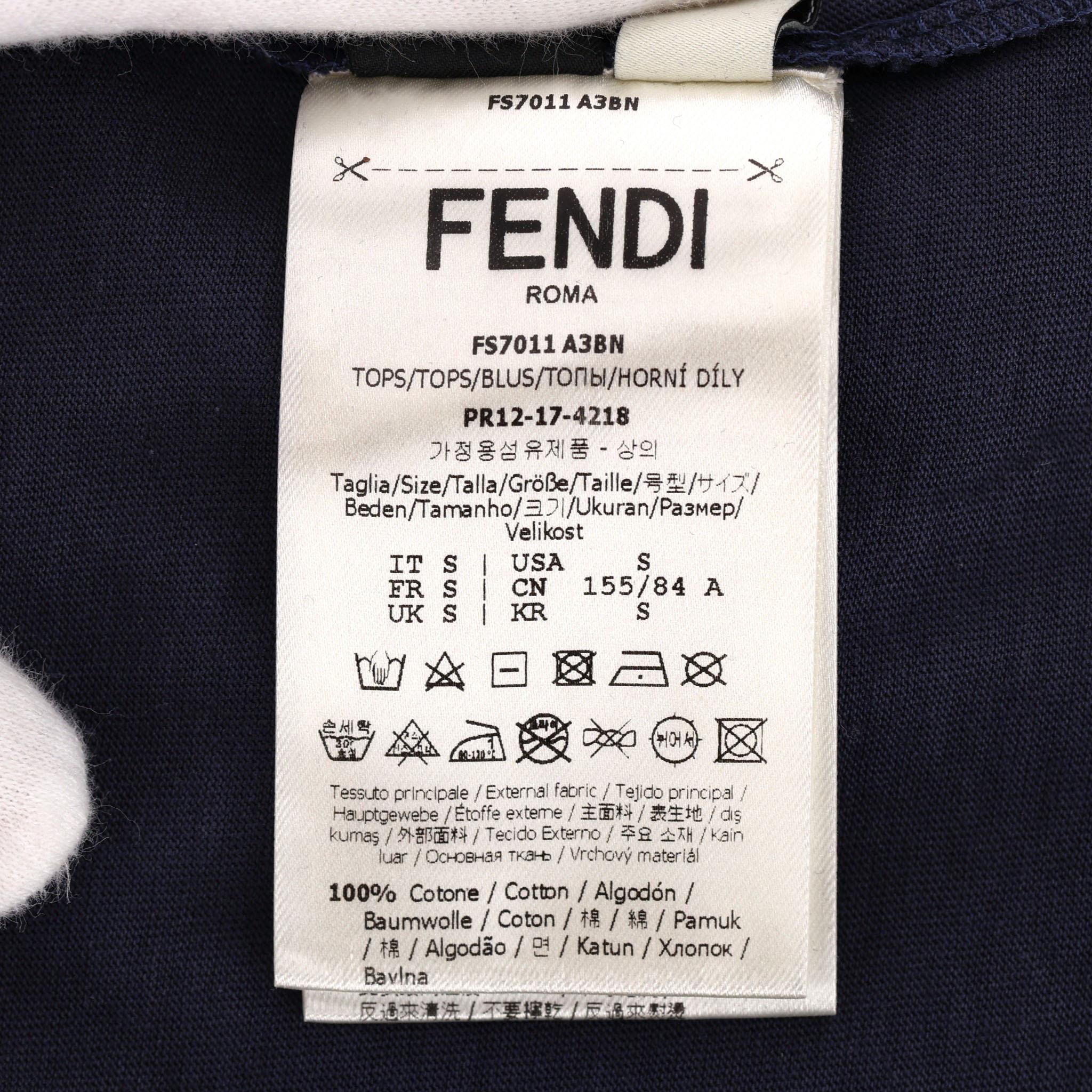 Top con logo in cotone con patch di paillettes Fendi in vendita 2