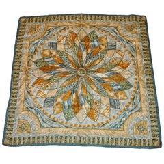 Sciarpa in seta jacquard "Bursting Fendi Floral" di Fendi Shades of Green & Tan