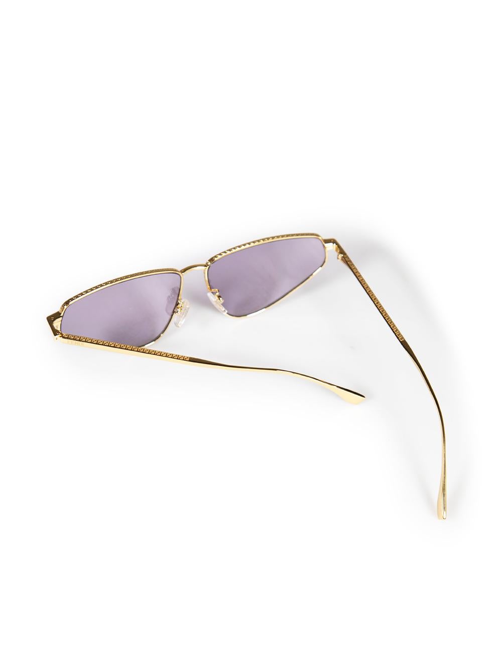 Fendi Shiny Endura Gold Metal Cat Eye Sunglasses For Sale 3
