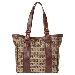 Fendi Shopper Square Small FF Marrone