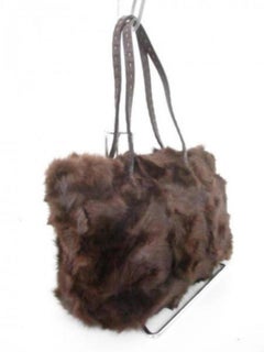 Fendi Shopper Tote 227987 Brown Fur X Leather Shoulder Bag