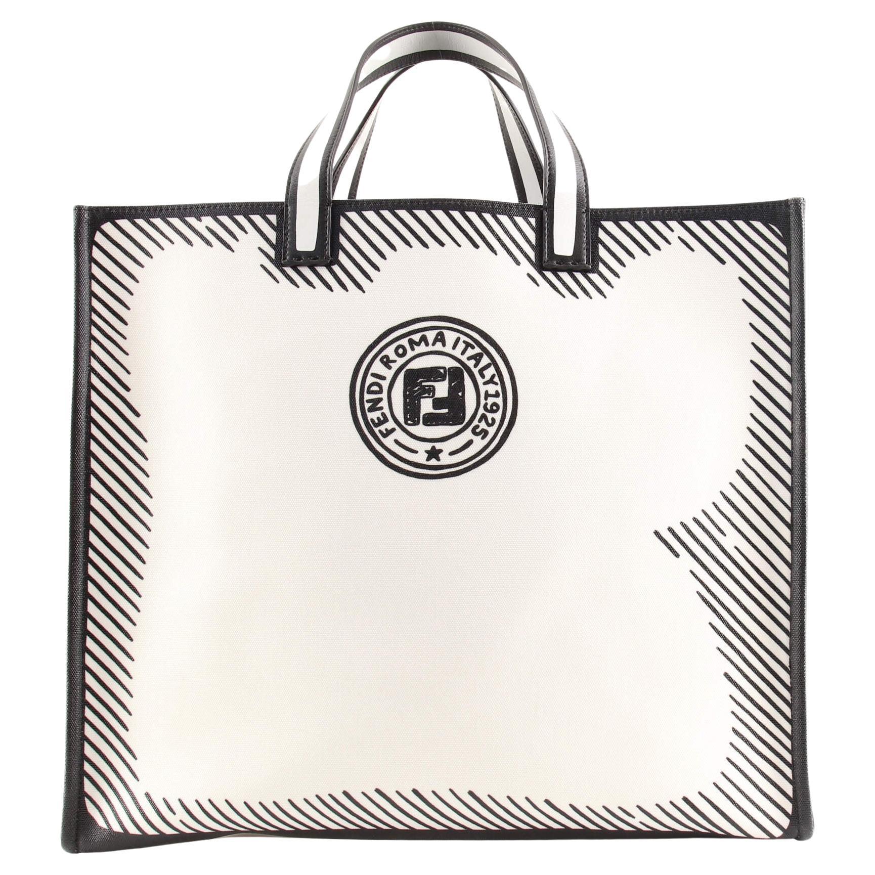 Fendi Shopper Tote Joshua Vides Printed Coated Canvas Large