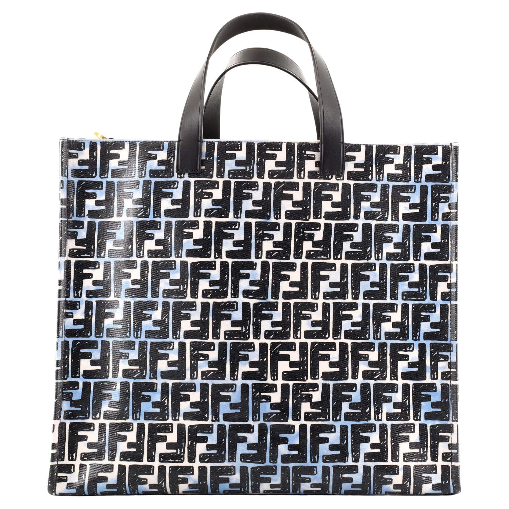 Fendi Shopper Tote Joshua Vides Zucca Coated Canvas Large at 1stDibs
