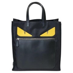 Fendi Vertikale Monsteraugen Shopper Schwarz