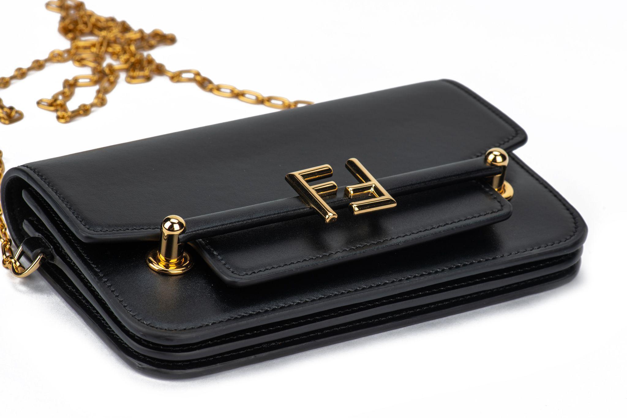 Fendi Shoulder Bag Black Leather New For Sale 7