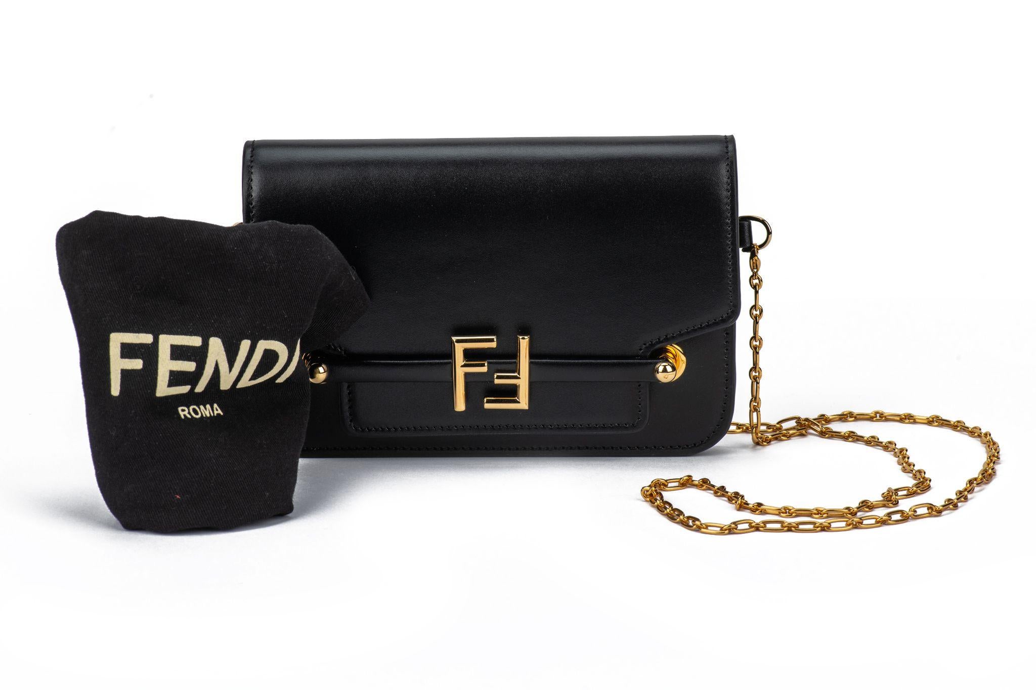 Fendi Shoulder Bag Black Leather New For Sale 8