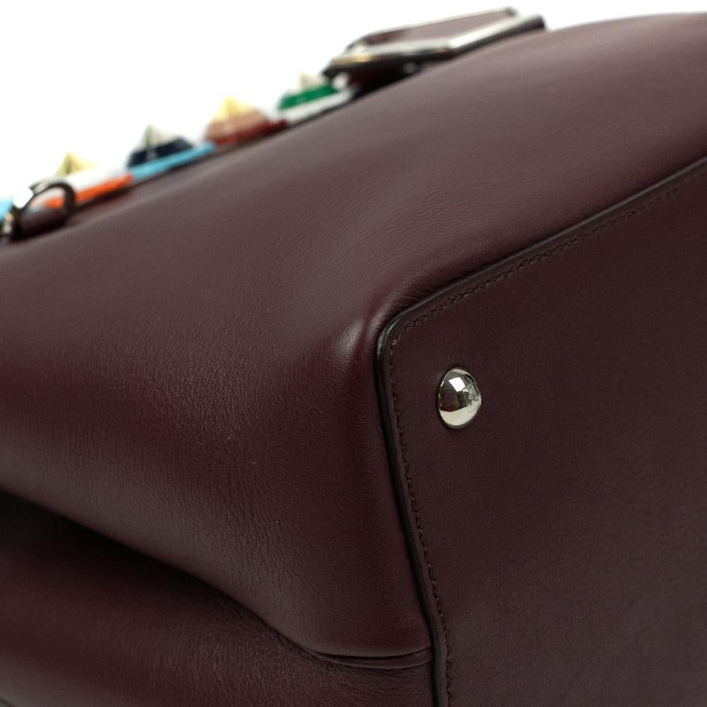 FENDI Shoulder bag in Burgundy Leather 6