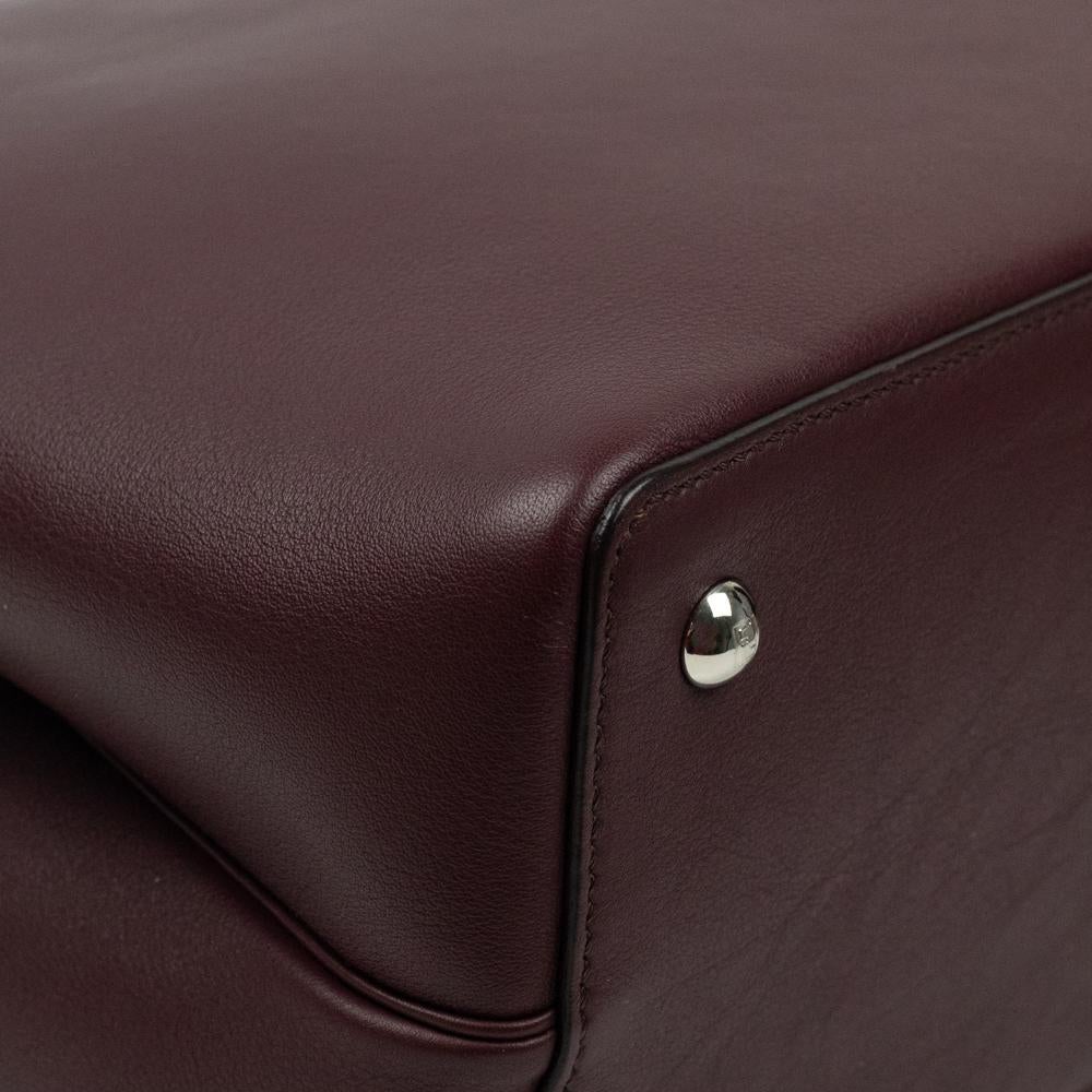 FENDI Shoulder bag in Burgundy Leather 9