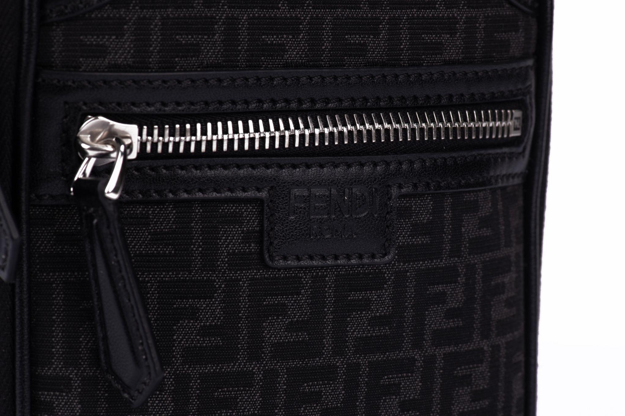 Black Fendi Shoulder Travel Bag with FF Logo For Sale