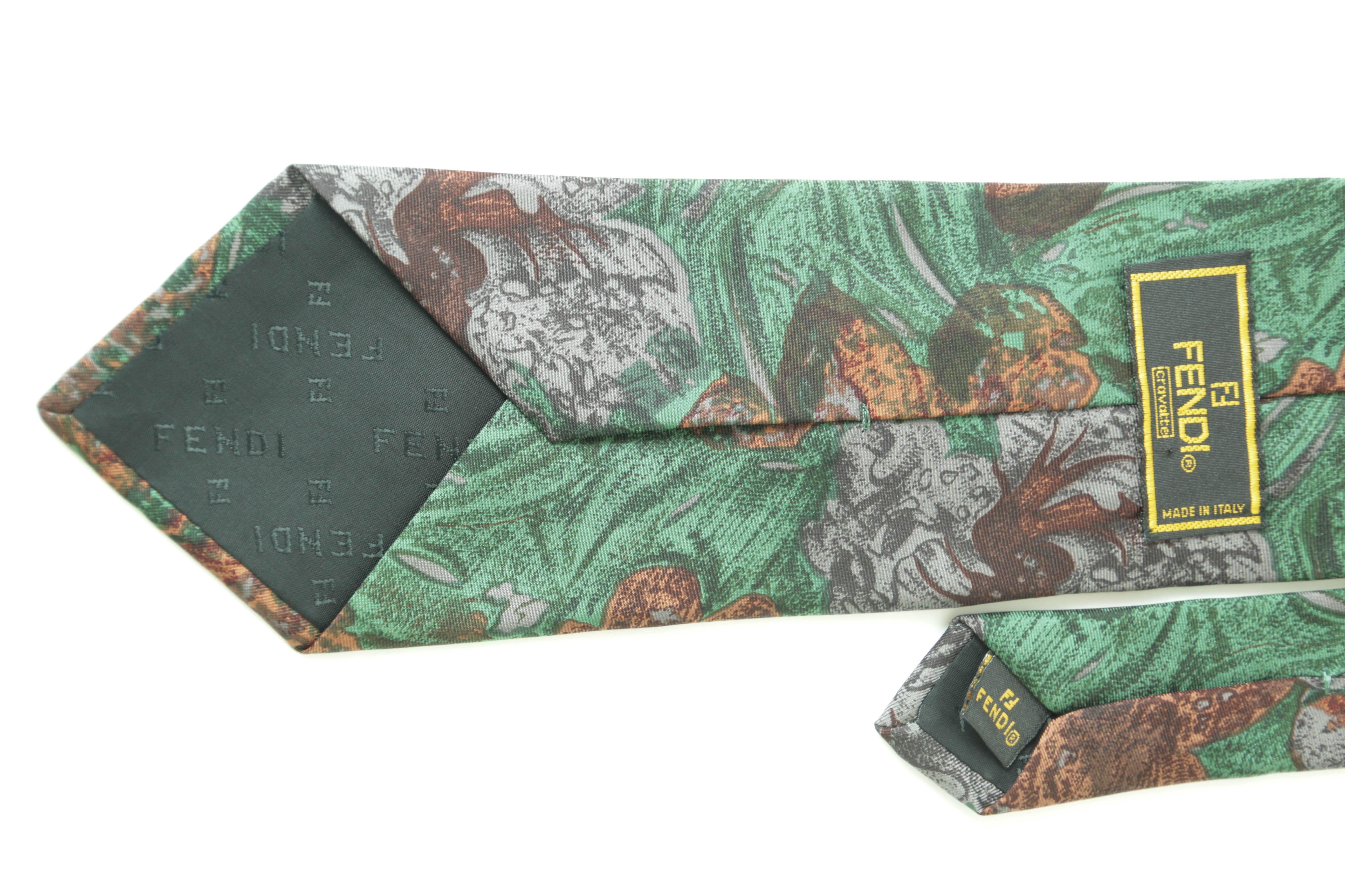 FENDI Silk Neck Tie Italy Luxury Designer Men Tie For Sale 6