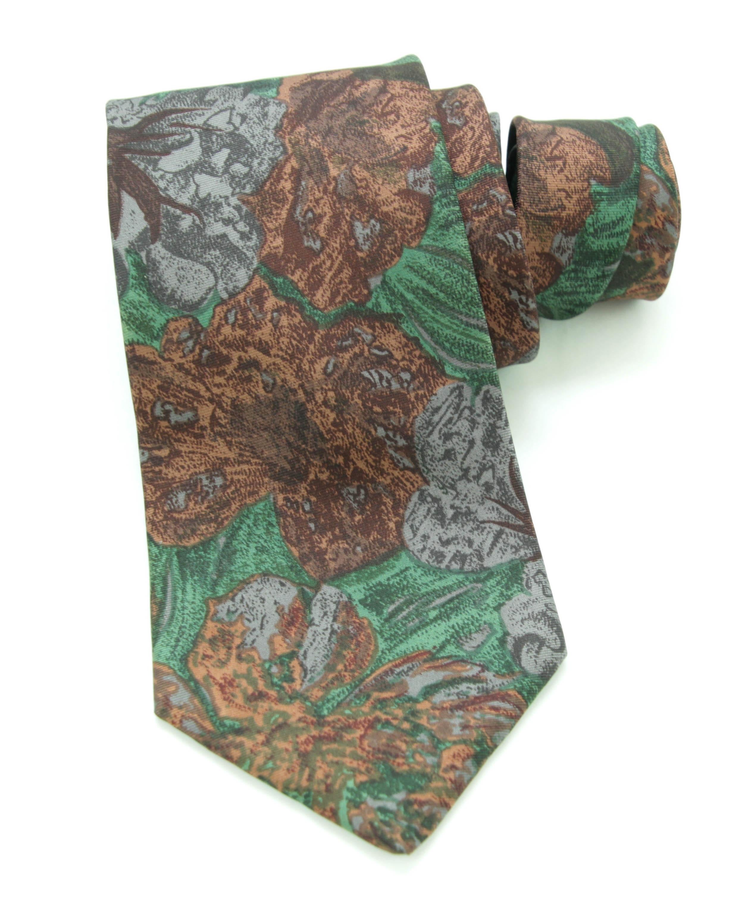 Brown FENDI Silk Neck Tie Italy Luxury Designer Men Tie For Sale