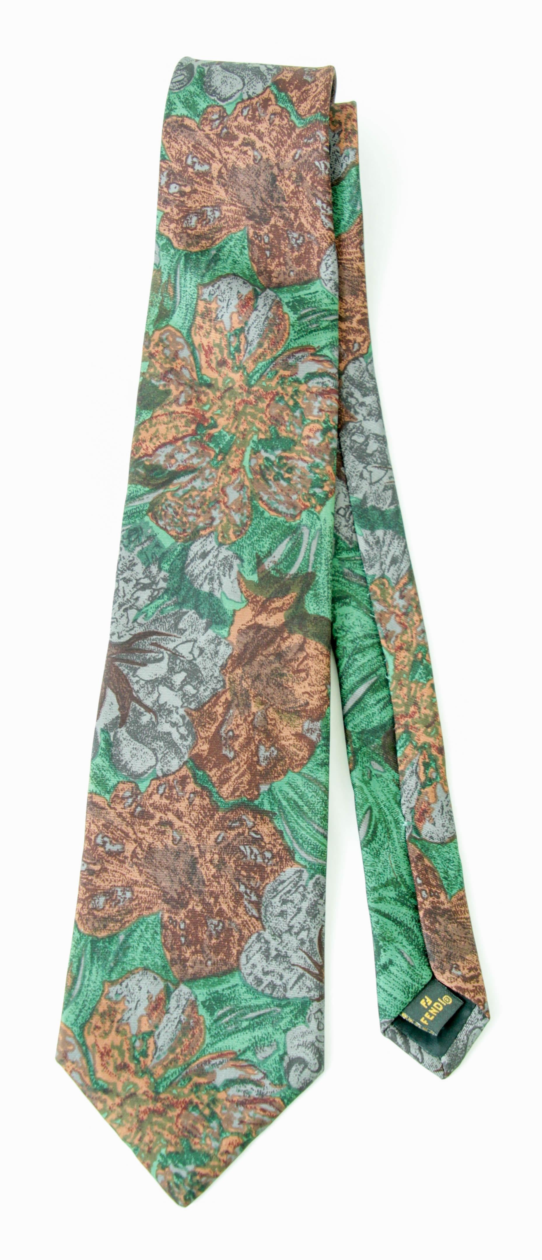 FENDI Silk Neck Tie Italy Luxury Designer Men Tie For Sale 1
