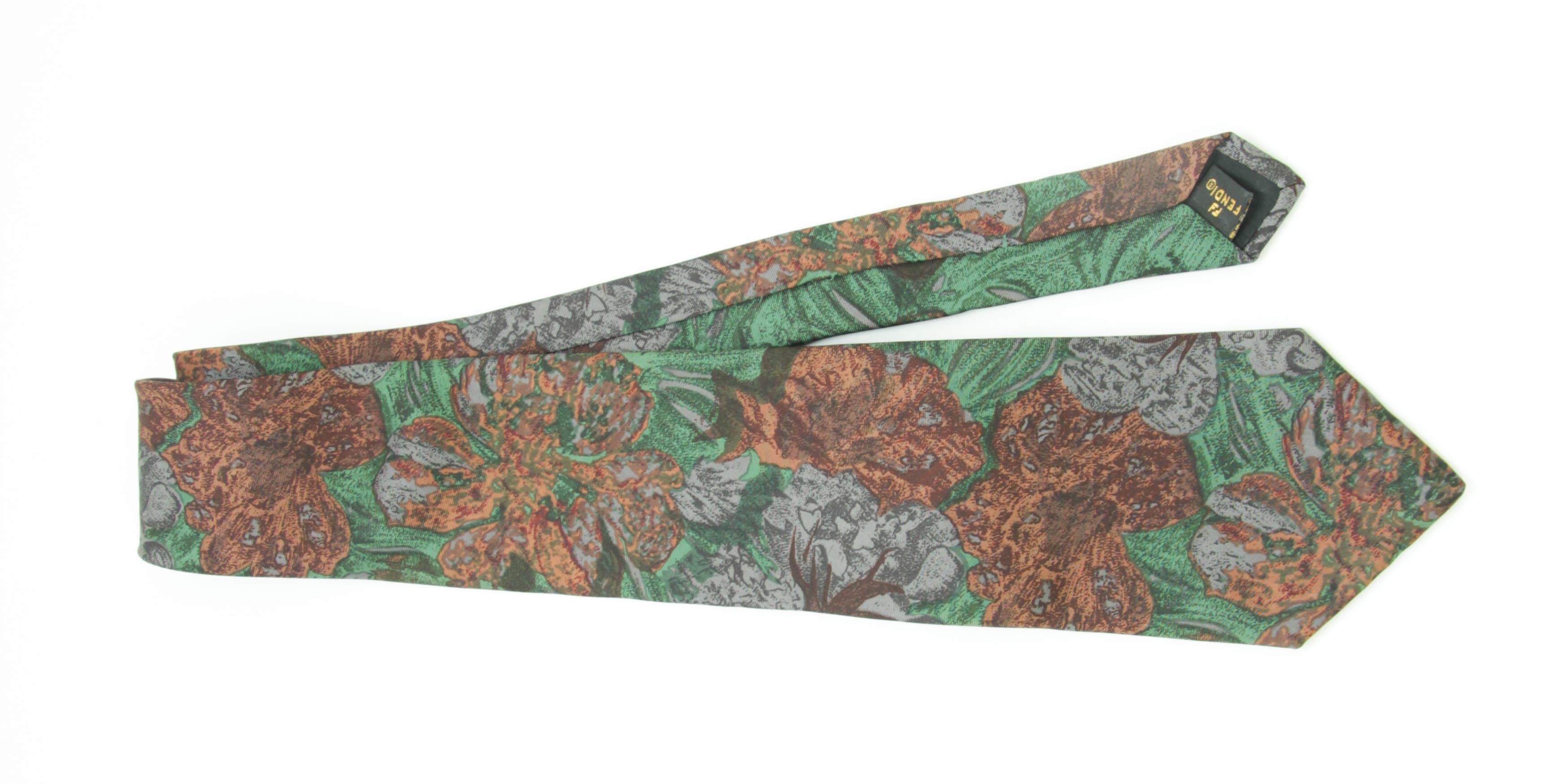 FENDI Silk Neck Tie Italy Luxury Designer Men Tie For Sale 2