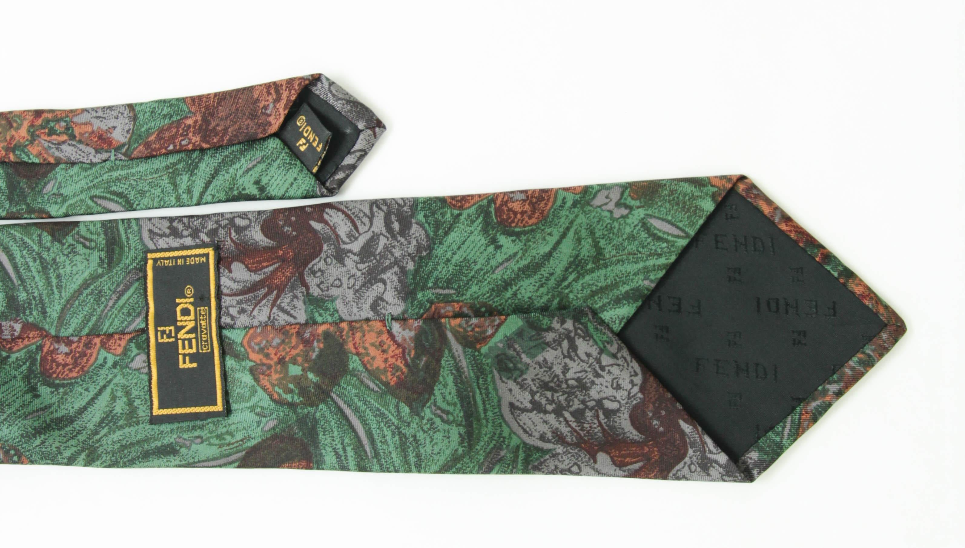 FENDI Silk Neck Tie Italy Luxury Designer Men Tie For Sale 3