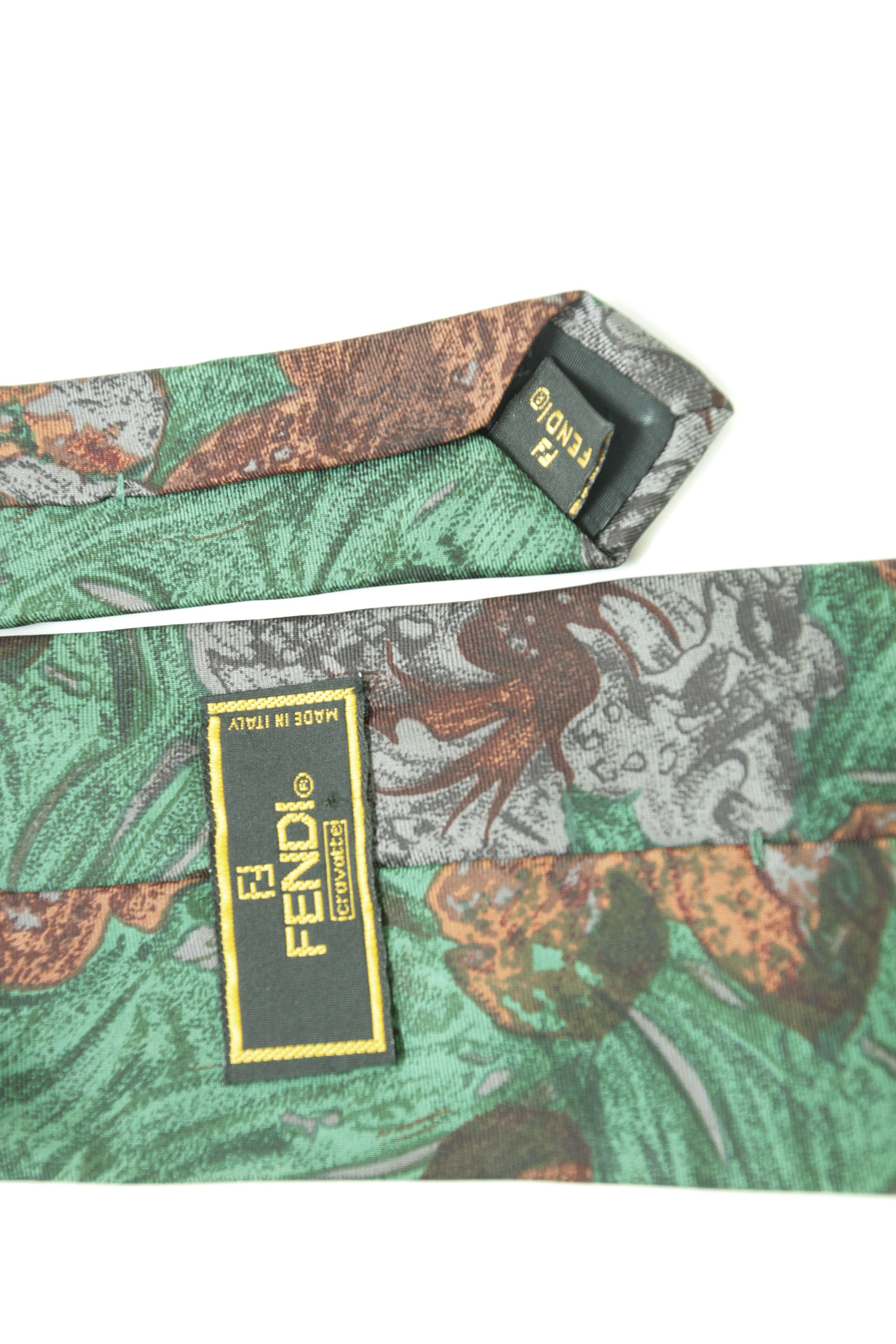 FENDI Silk Neck Tie Italy Luxury Designer Men Tie For Sale 4