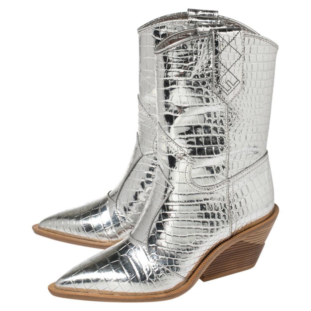 fendi silver boots