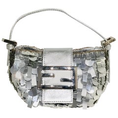 Fendi Baguette NM Bag Sequin Zucca Embroidered PU Mini at 1stDibs