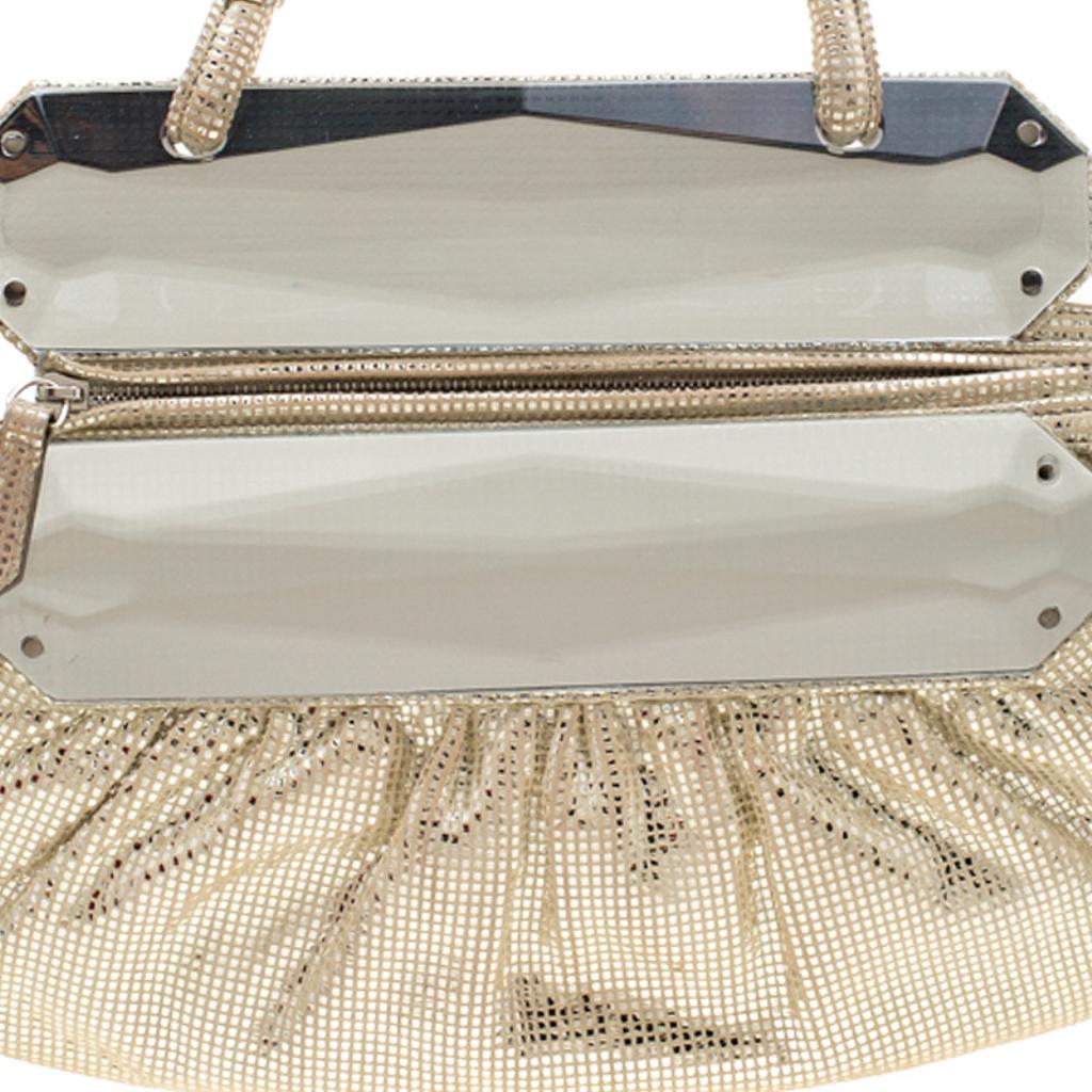Fendi Silver Shimmering Leather Disco To You Clutch 3