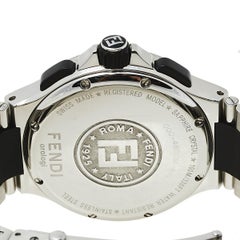 Fendi Silver Stainless Steel Chronograph 4800M Men's Wristwatch 38 mm