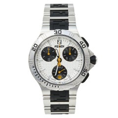 Fendi Silver Stainless Steel Chronograph 4800M Men's Wristwatch 38 mm