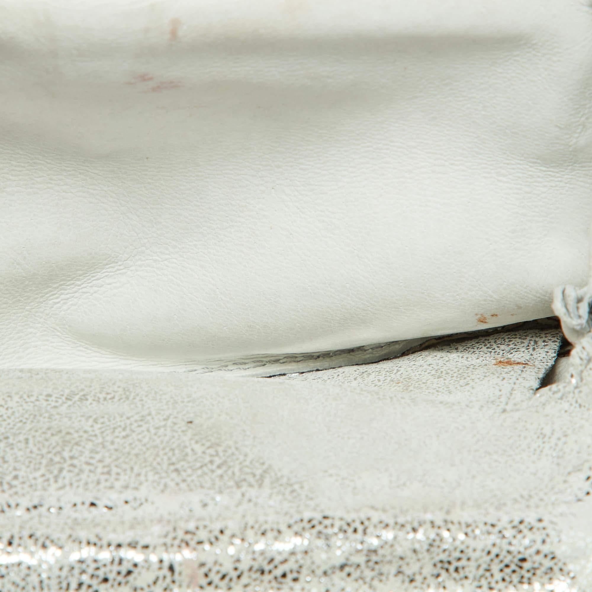 Fendi Silver Suede Rings Clutch For Sale 3
