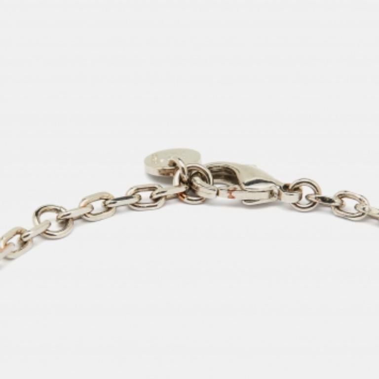 Fendi Silver Tone FF Tag Chain Bracelet In Good Condition For Sale In Dubai, Al Qouz 2