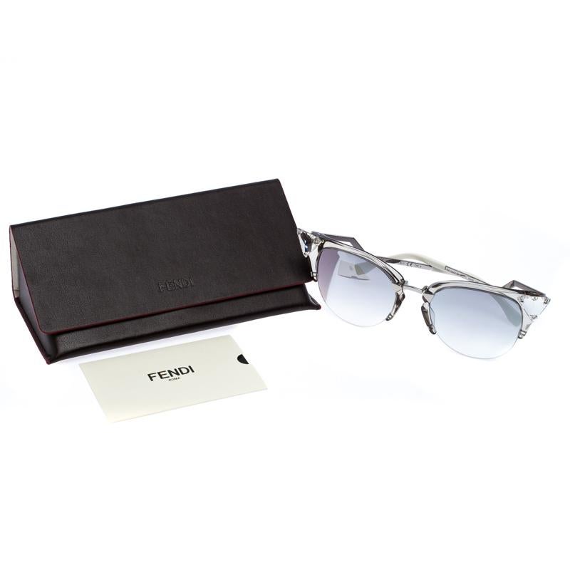 Fendi Silver Tone/ Grey Gradient FF 0041/S Iridia Cat Eye Sunglasses 3