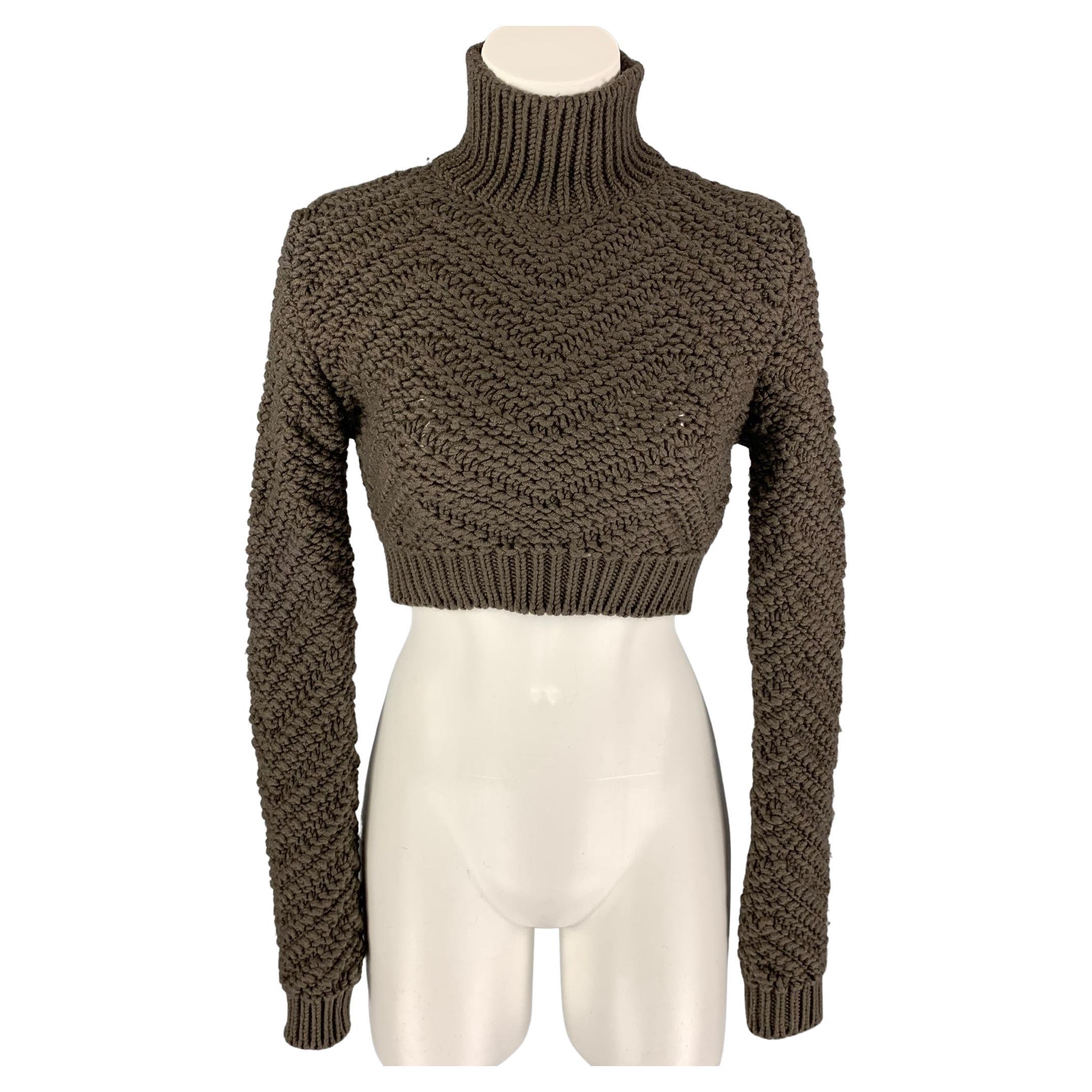 Louis Vuitton Ribbed Knit Cropped Turtleneck White. Size Xs