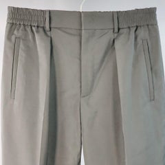 FENDI Size 30 Black Wool Blend Pleated Elastic Waistband Casual Pants