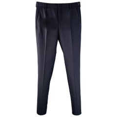 FENDI Size 30 Navy Wool Blend Flat Front Straight Zip Fly Dress Pants
