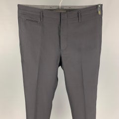 FENDI Größe 34 Schwarze flache Vorderseite-Hose aus Schurwolle