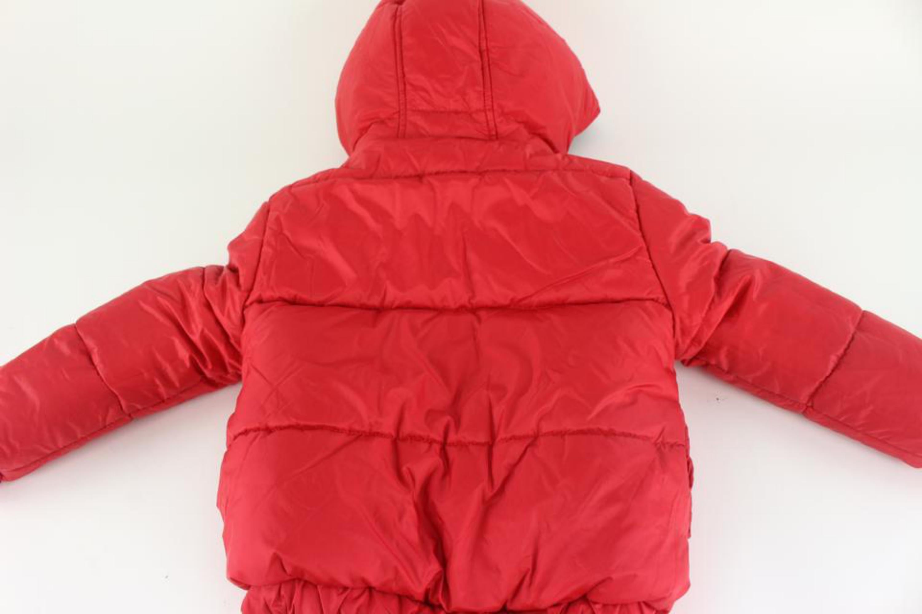 Women's Fendi Size 3T Monogram x Red Puffer Coat Puffy Jacket Toddler Kids 1220f32 For Sale