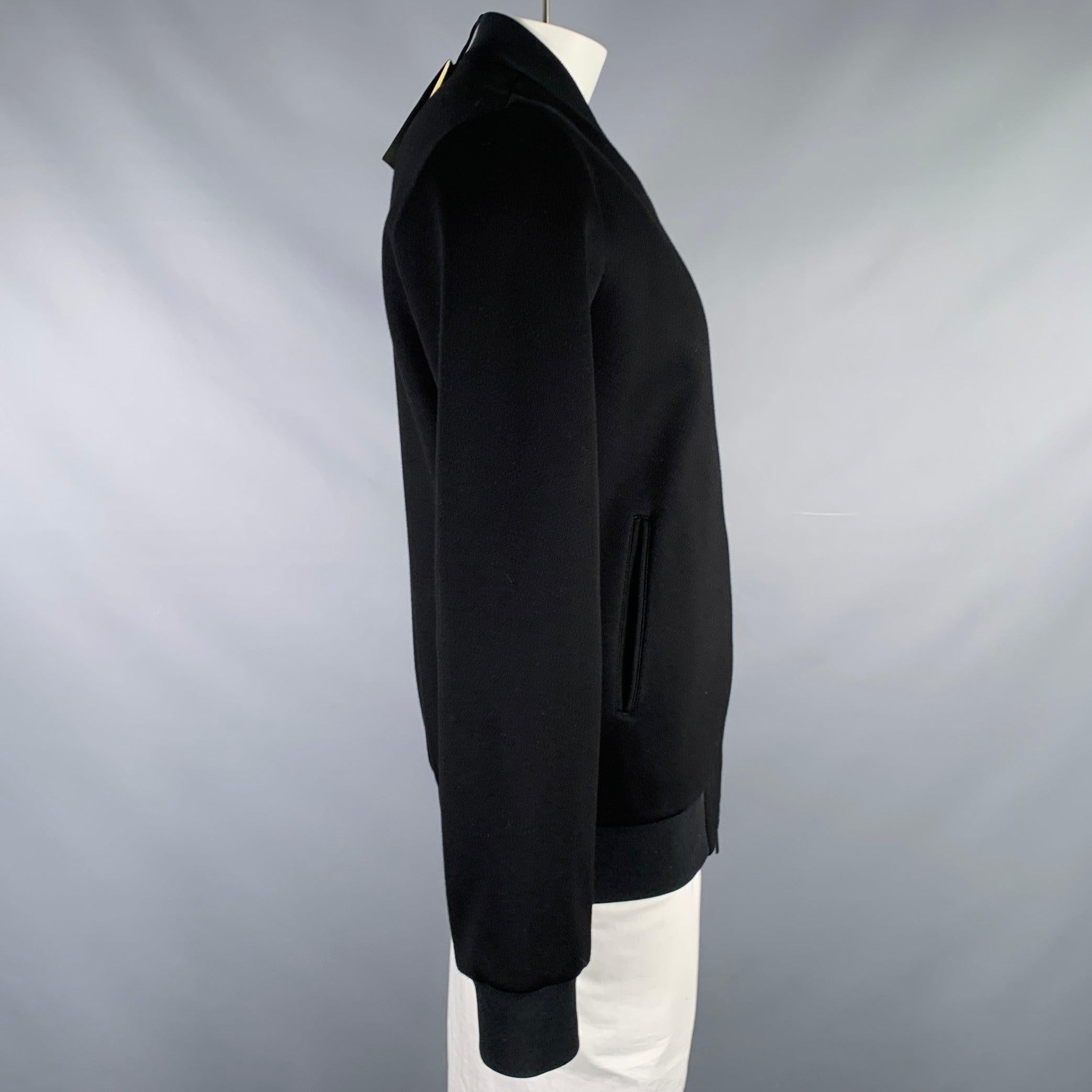 FENDI Size 42 Black Viscose Zip Up Jacket In Excellent Condition For Sale In San Francisco, CA