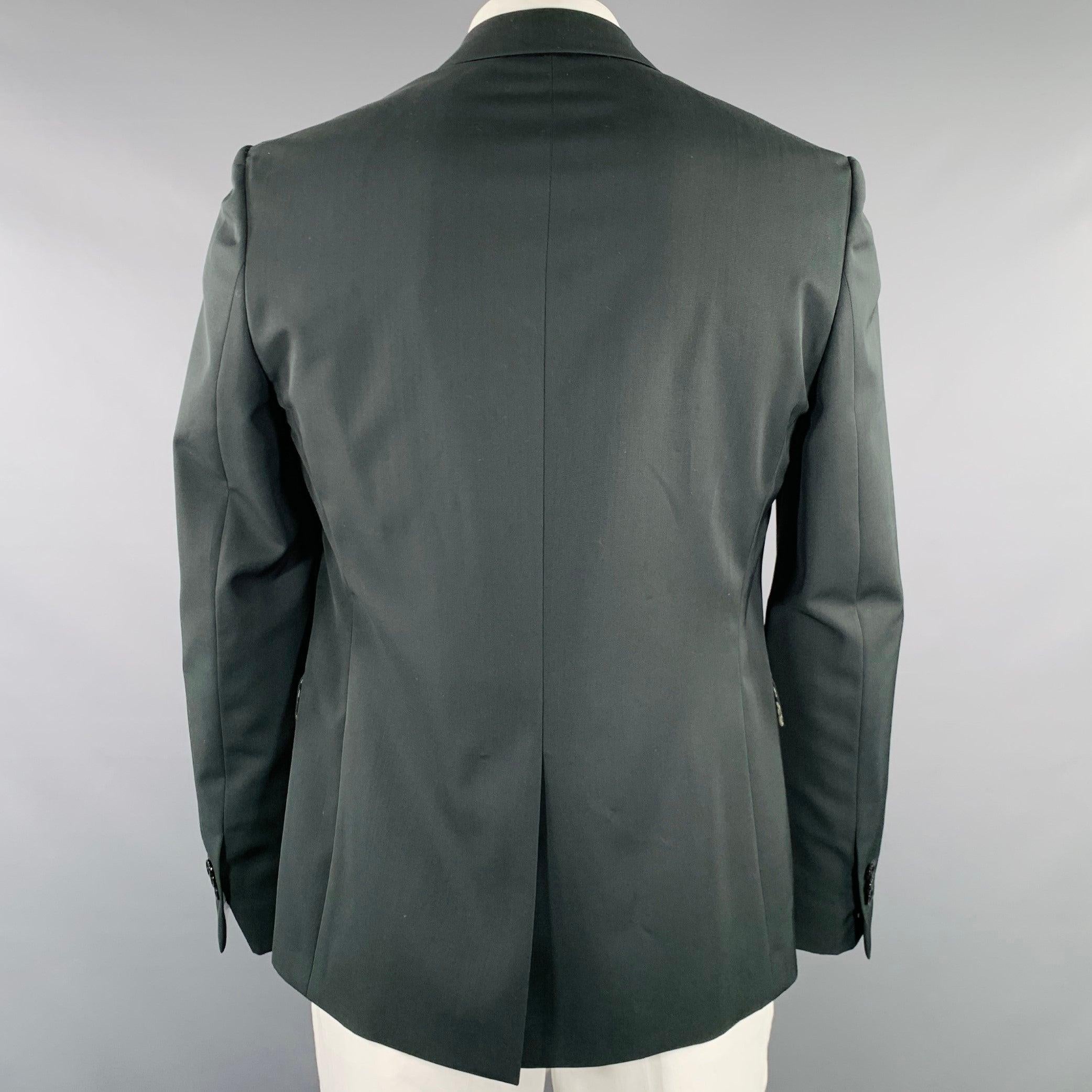 Black FENDI Size 42 Charcoal Wool Notch Lapel Sport Coat