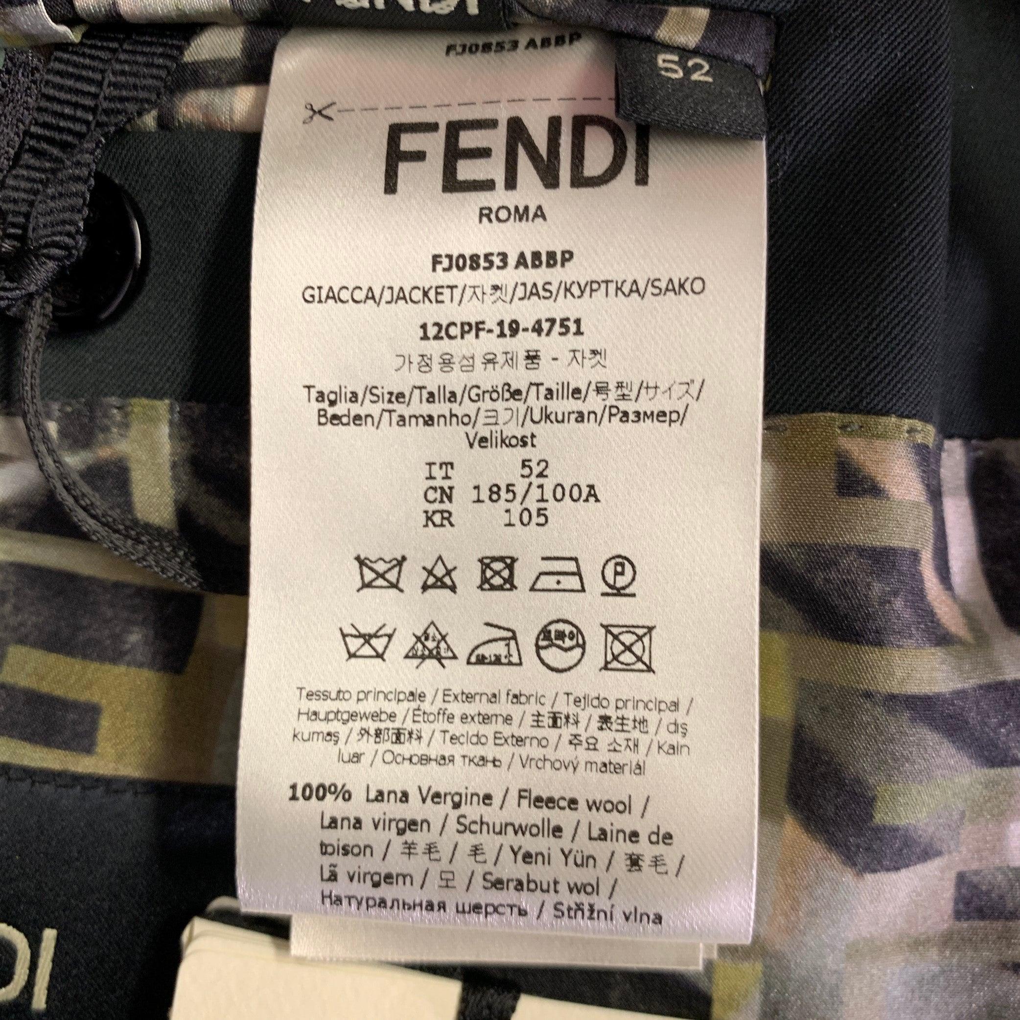 FENDI Size 42 Charcoal Wool Notch Lapel Sport Coat 4
