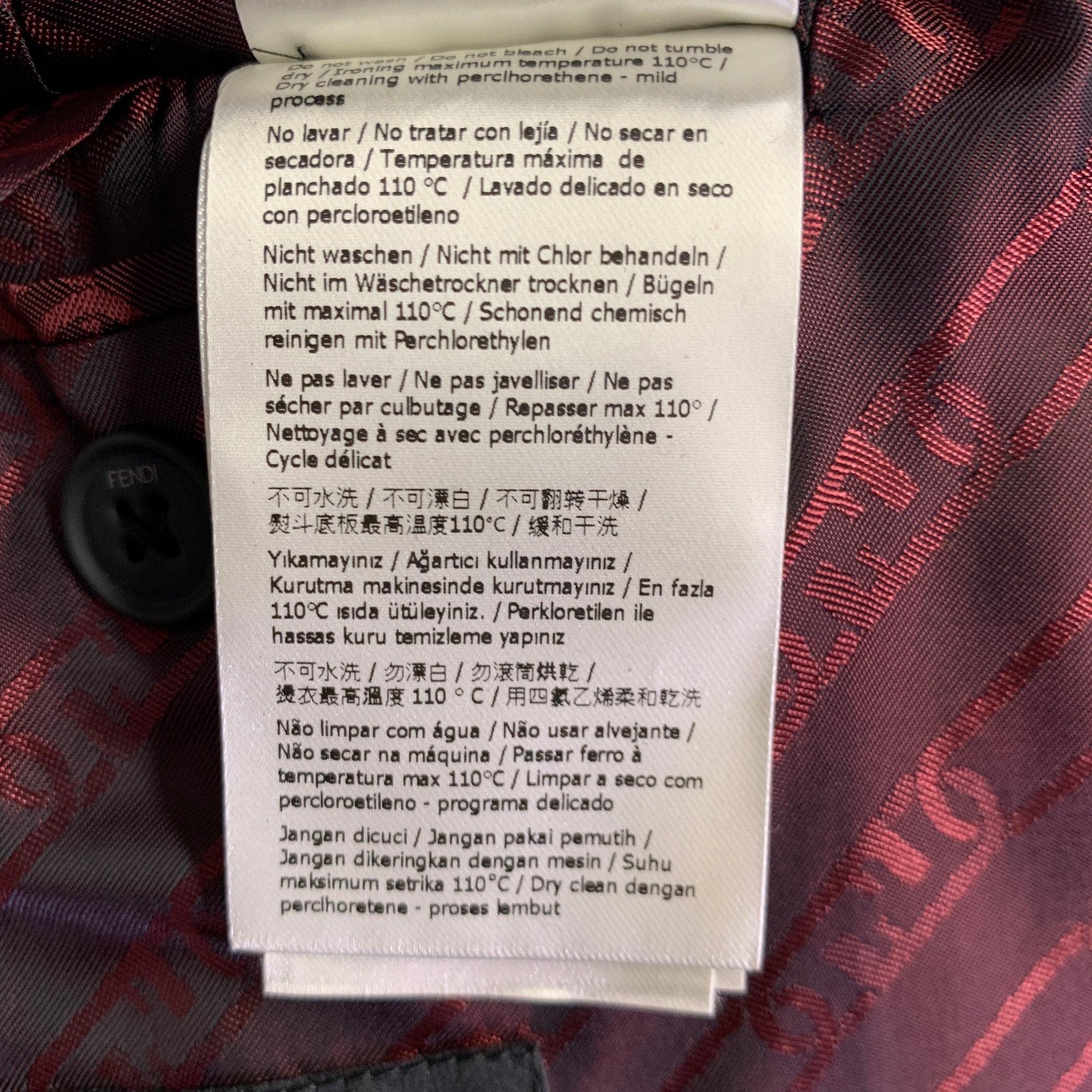 FENDI Size 42 Red White Houndstooth Wool Blend Sport Coat 5