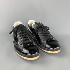 FENDI Size 8 Black & White Solid Lace Up Sneakers
