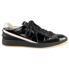 FENDI Size 8 Black & White Solid Lace Up Sneakers