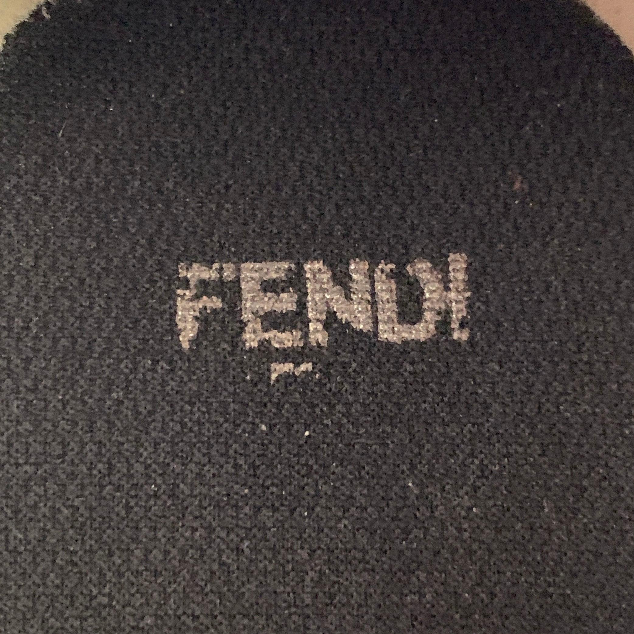 FENDI Size 8 Rockoko Black Brown Jacquard Monogram Slip On Sneakers For Sale 3