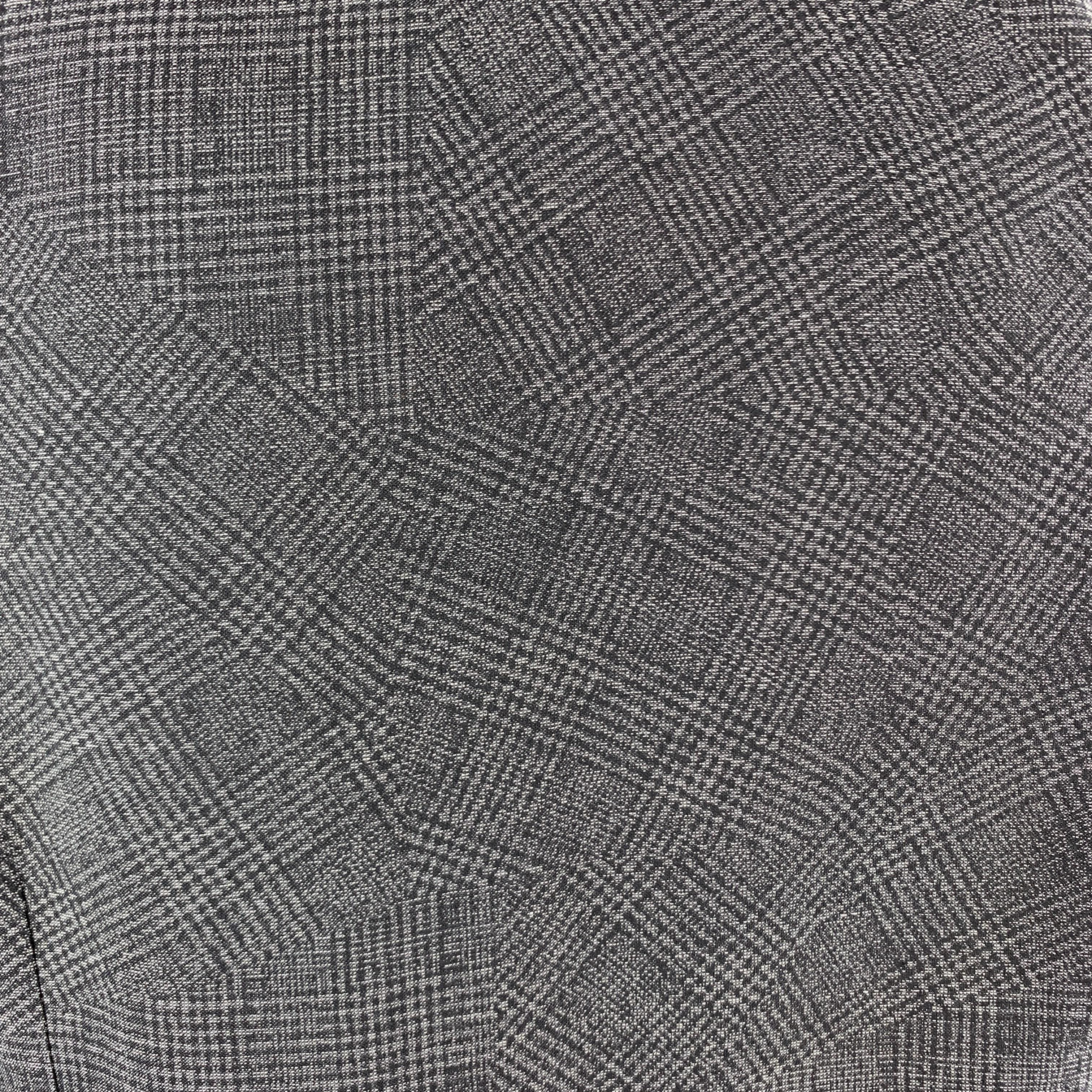 Men's FENDI Size S Grey & Black Plaid Cotton Hidden Placket Long Sleeve Shirt