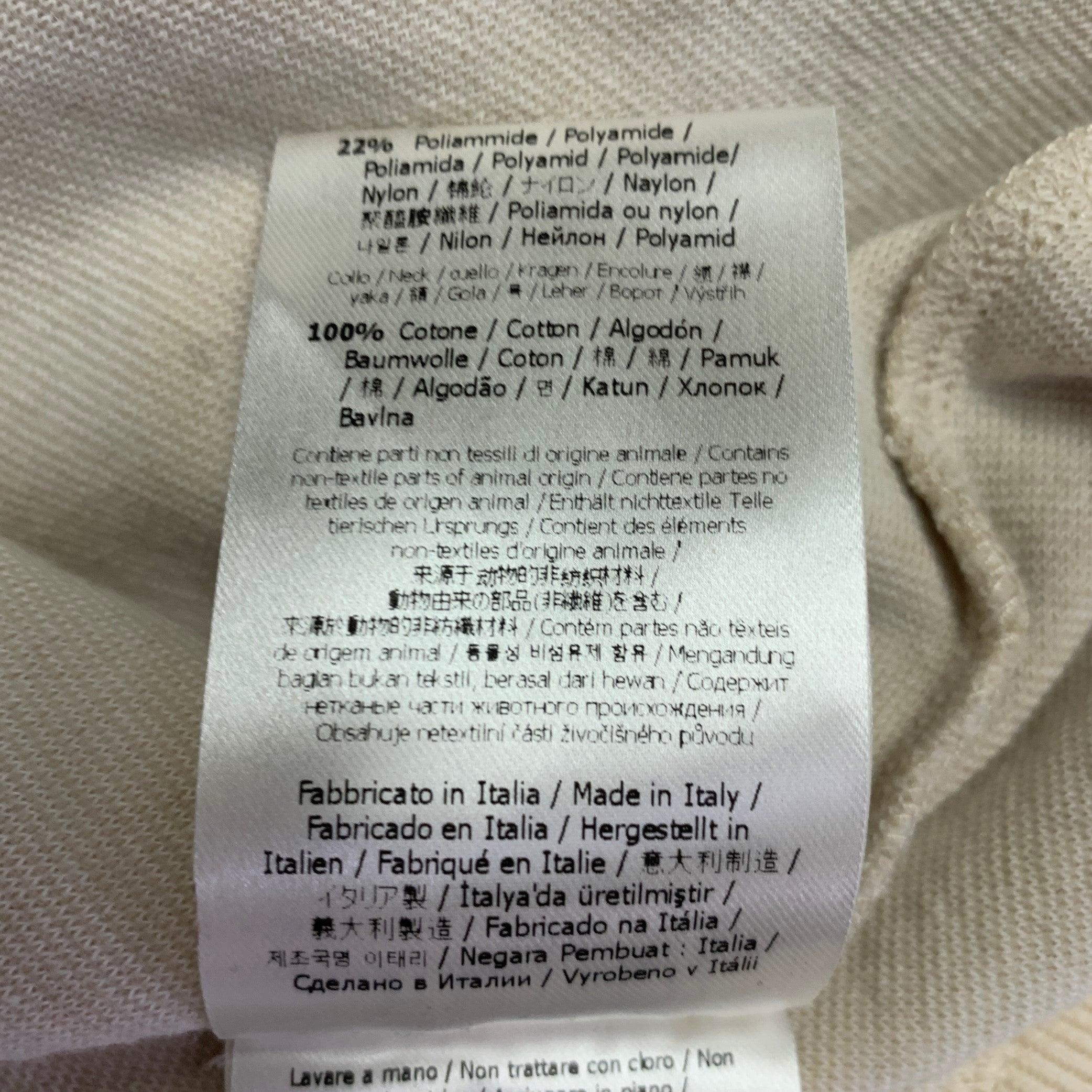 FENDI Size XL Khaki Terrycloth Cotton Blend Crew Neck Sweatshirt 4